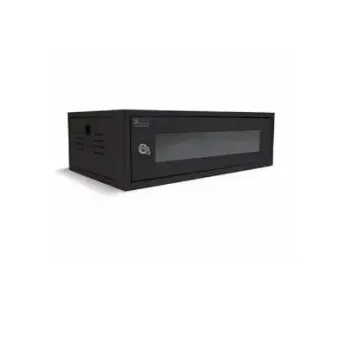 Rack Padrao 19' 3Ux470 Preto Visor Acril.-Parede