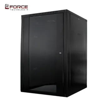 Rack Padrao 19' 16Ux570 Preto Visor Acril.-Piso