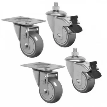 Kit Rodizio com Freio Flex ate 120 Kg