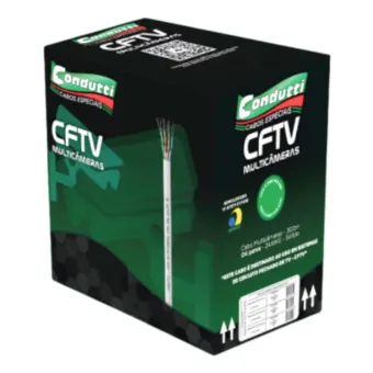Cabo LAN 4P CFTV Solido Azul Cx 300mts Condutti