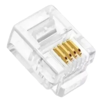  Plug Modular 6x4 (100 un) - RJ 11 - 4 Vias 